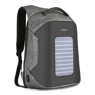 New solar charge outdoor double shoulder bag men business custom anti-theft backpack 15 inch Laptop Bag