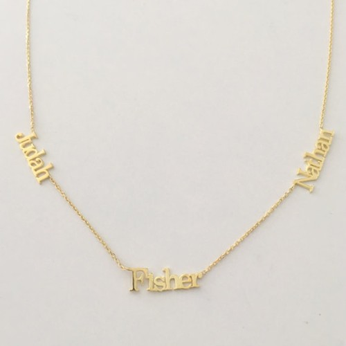 Personalized 3 Nameplate Necklace Custom Name