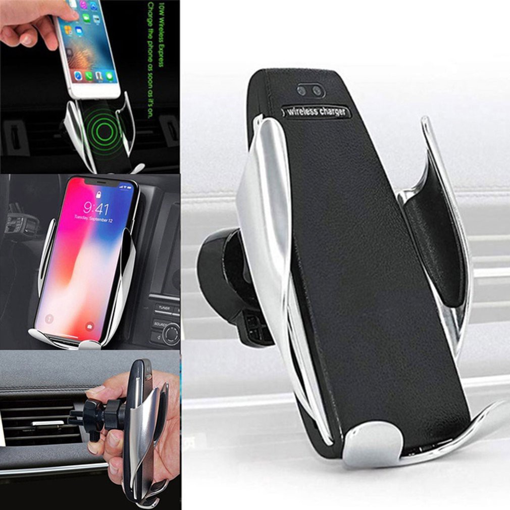 Car Wireless Charger for iPhone 11 Samsung Xiaomi 10W Induction Car Mount Fast Wireless Charging with Car Phone Holder S5