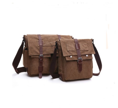 New version of Korean fashion casual canvas bag, practical business single shoulder oblique cross bag, men's Retro schoolbag