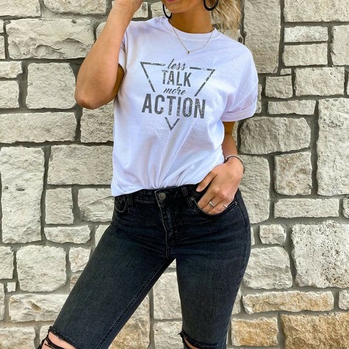 Less Talk More Action Graphic T-Shirt - IN120