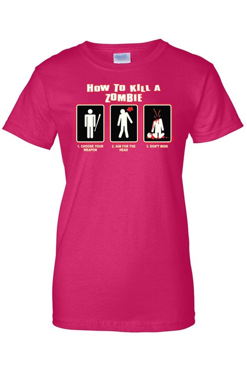Women's Juniors T Shirt How To Kill A Zombie
