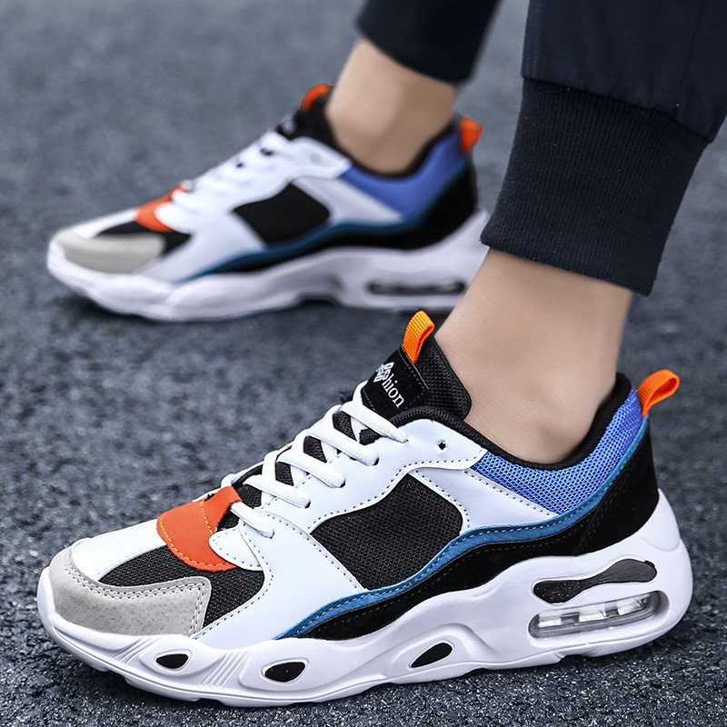 Men's Shoes Spring And Autumn Thick-soled Cushioned Running Shoes College Street Shooting Sports Shoes Men's Young Students Trend Casual Shoes