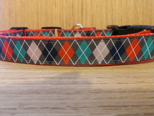 Collar and Leash Combo/ Large/ Argyle