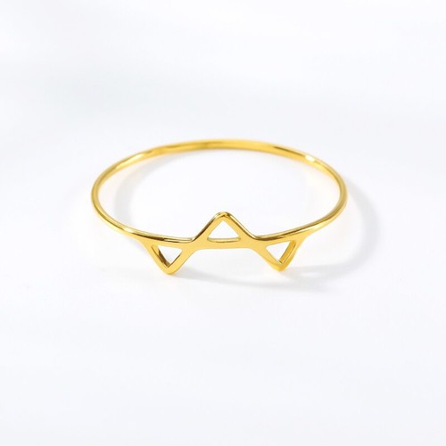 Stainless Steel Modern Triangles Ring Gold Silver