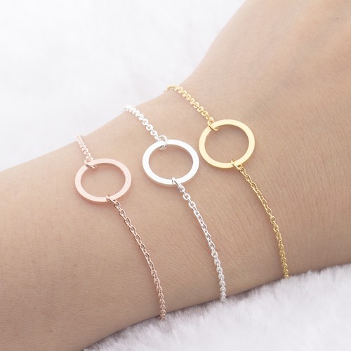 Vintage Round Circle Bracelet For Women Stainless