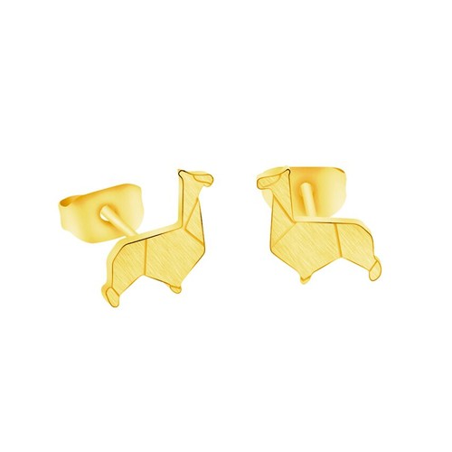 Dainty Origami Alpaca Stud Earrings For Women