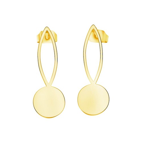 Minimalism Geometric Round Stud Earrings For Women GOLD COLOR 