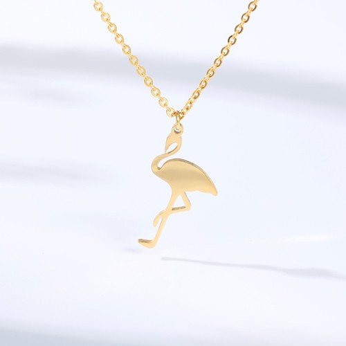 Cute Flamingo Choker Necklaces For Women Stainless