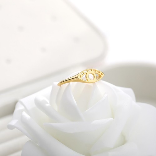 Minimalist Gold Silver Evil Eye Ring For Women Men