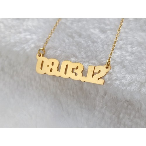 Women Men Custom Number Necklace Personalized Date