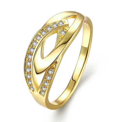 18K Gold Plated Estelle Ring made with  Crystals