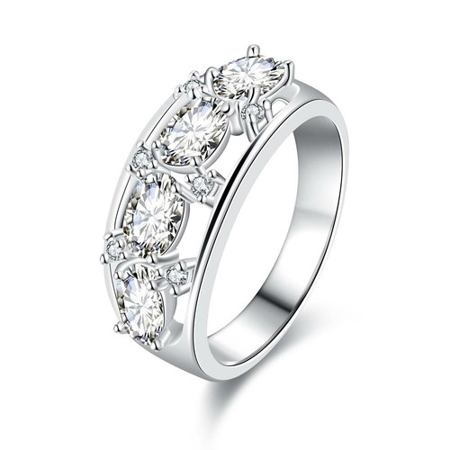 Silver Plating Multi-White  Princess Cut Ring