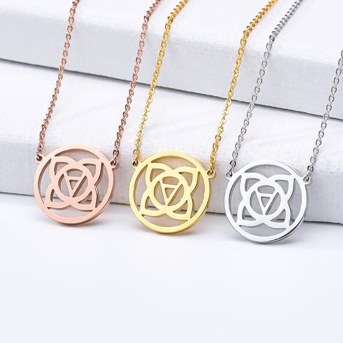 New Arrival Women Flower Necklace Stainless Steel