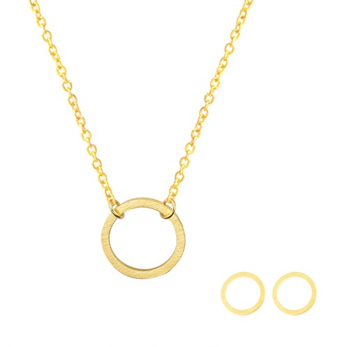 Minimalist Circle Karma Chains Necklace Stud