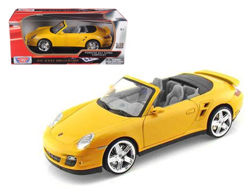 Porsche 911 (997) Turbo Convertible Yellow 1/18 Diecast Car Model by