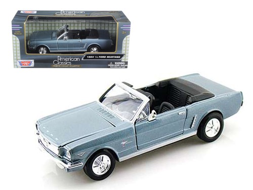 1964 1/2 Ford Mustang Convertible Light Blue 1/24 Diecast Model Car by