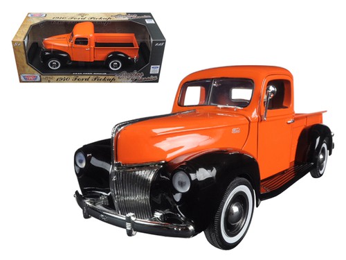 1940-ford-pickup-truck-orange-timeless-classics-1-18-diecast-model
