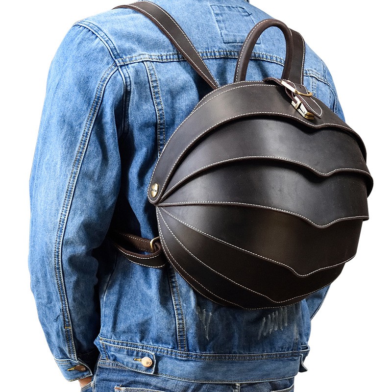 Vintage Leather Creative Backpack Personality Beetle