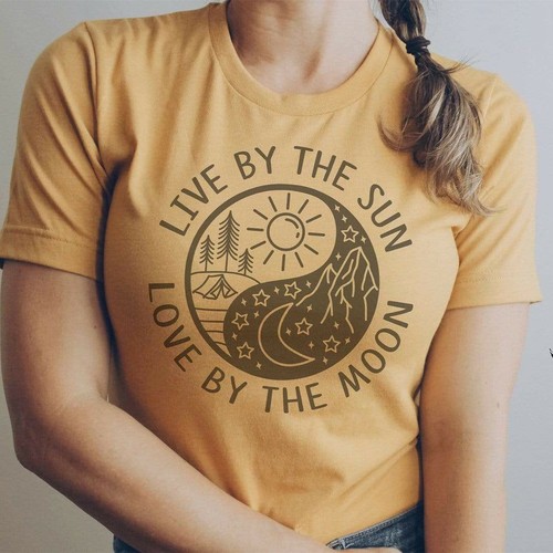 Live By The Sun, Love By The Moon Graphic T-Shirt - MI112