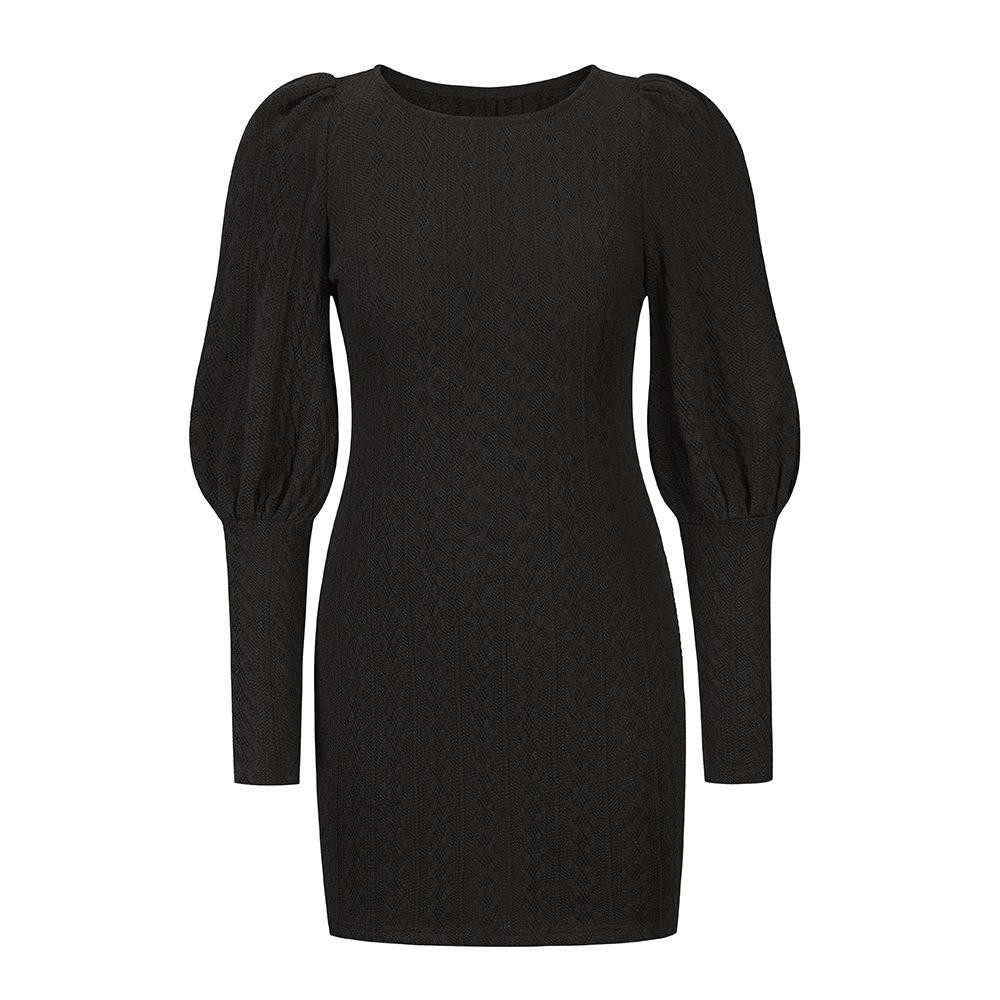 Women's Long Sleeve Bodycon Sweater Dress XXL BLACK 