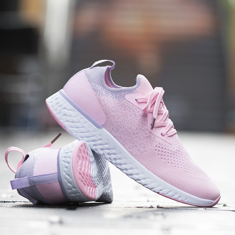 New Casual Sports Shoes Lightweight Soft Sole Running Shoes Women's Breathable Single Shoes Running Shoes 37 66 PINK 