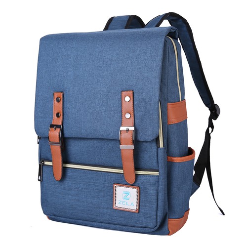 Slim Backpack, College, School & Business Fits 15-inch Laptop-Blue