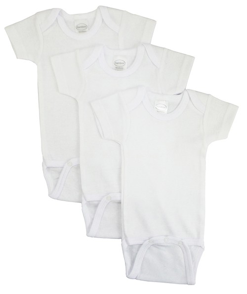 White Short Sleeve One Piece 3 Pack