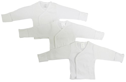 Preemie Long Sleeve Side Snap With Mitten  - 3