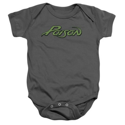 Trevco Poison-Logo Infant Snapsuit, Charcoal - Small 6 Months