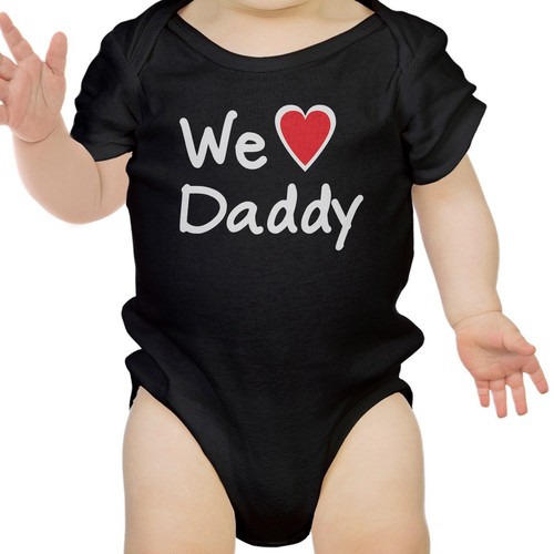 We Love Dad Black Funny Design Baby Bodysuit Cute