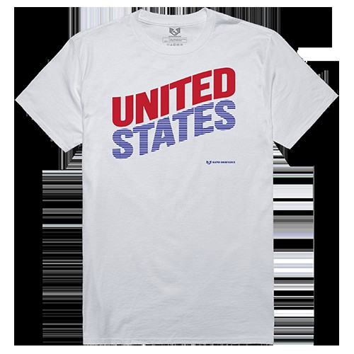 Rapid Dominance RS1-009-WHT-02 United States Graphic Tee, White -