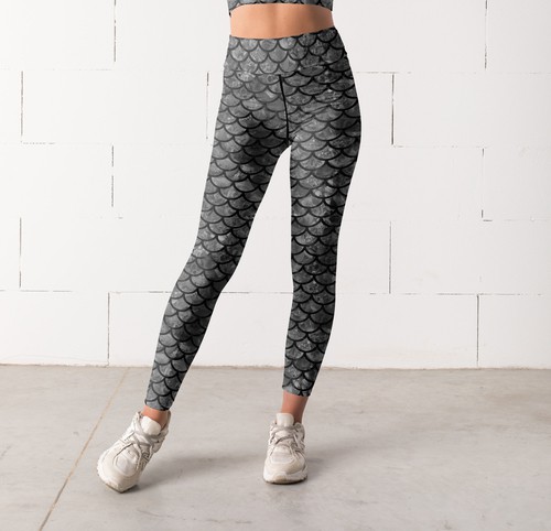 Silver Mermaid Leggings, Capris and Shorts S HIGH WAIST CAPRIS 