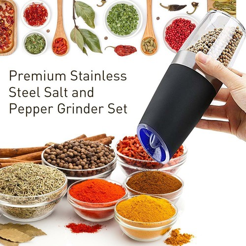 Electric Automatic Mill Pepper and Salt Grinder LED Light Peper Spice