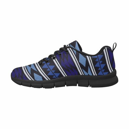 Uniquely You Womens Sneakers - Blue Horizon and Black Aztec Style