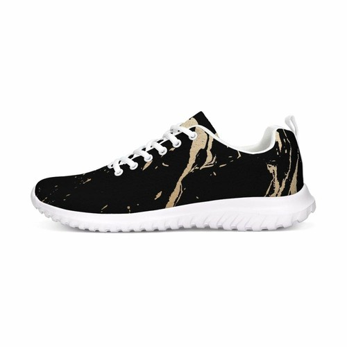 Uniquely You Womens Sneakers - Black and Gold Swirl Style Canvas