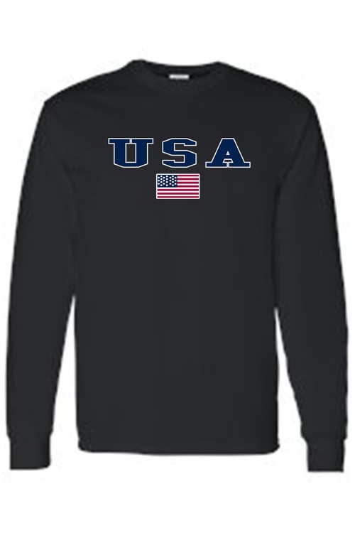 Men's/Unisex U.S.A. Flag Proud To Be An American  Long Sleeve T-shirt