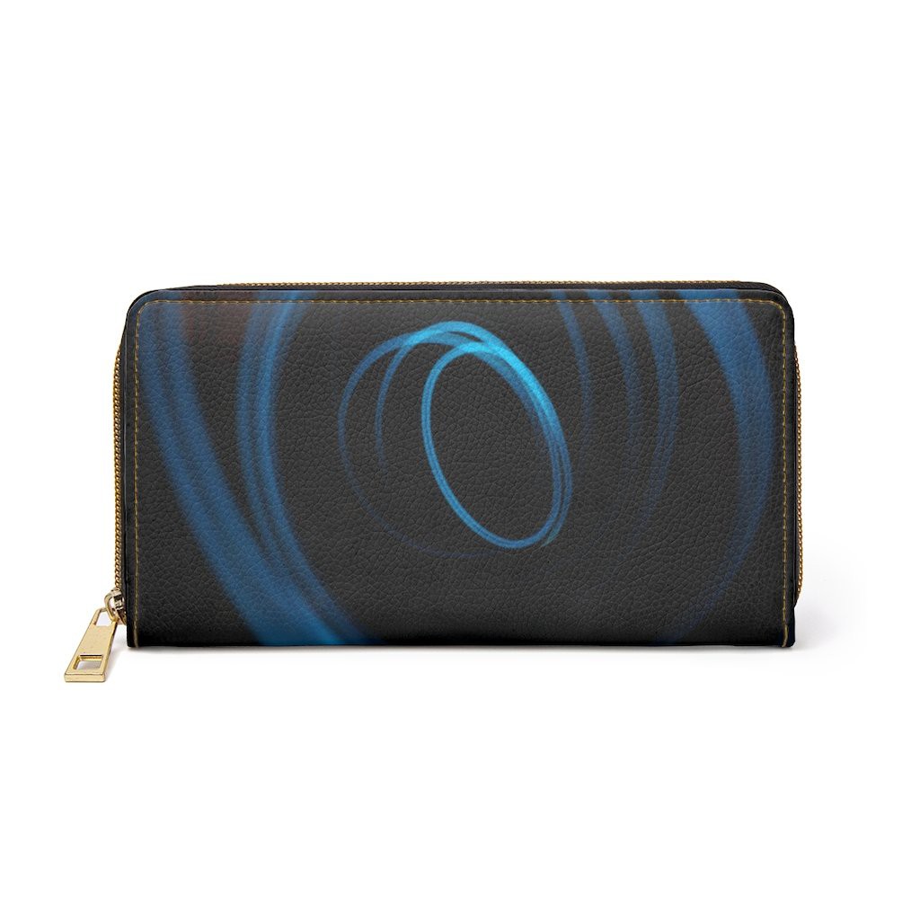 Zipper Wallet, Black & Blue Swirl Style Purse