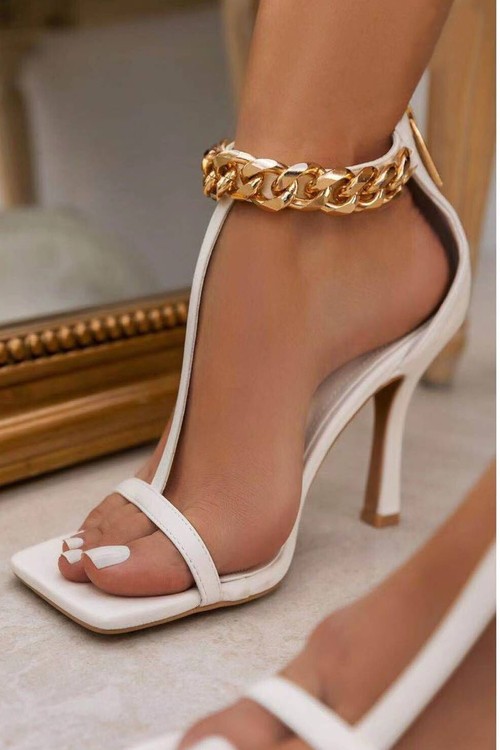 New Simple Chain High Heel Sandals