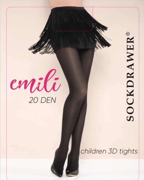 EMILI 20 DEN black tights for girls