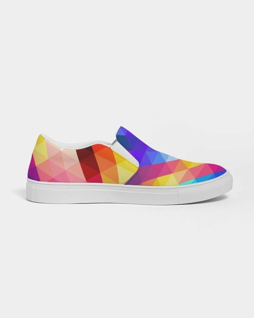 Uniquely You Womens Sneakers - Canvas Slip On Shoes, Multicolor Retro