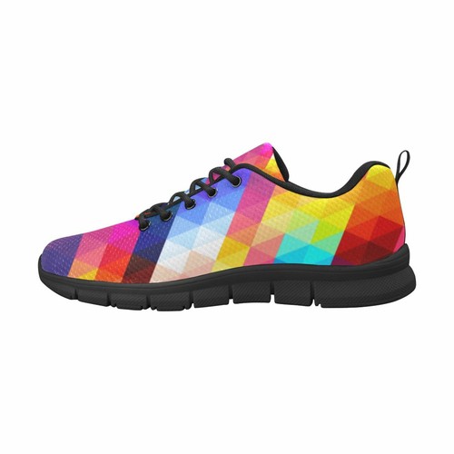 Uniquely You Womens Sneakers, Rainbow Geometric Print Running Shoes