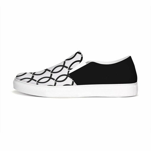 Uniquely You Womens Sneakers - Black & White Ichthys Style Low Top