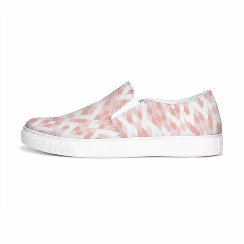 Uniquely You Womens Sneakers - Pink & White Low Top Slip-On Canva