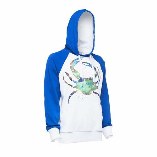 Biggdesign AnemosS Crab Hooded, White and Blue Color, Crab Patterned,
