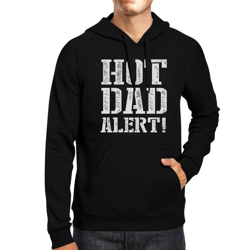 Hot Dad Alert Unisex Black Graphic Hoodie Cute