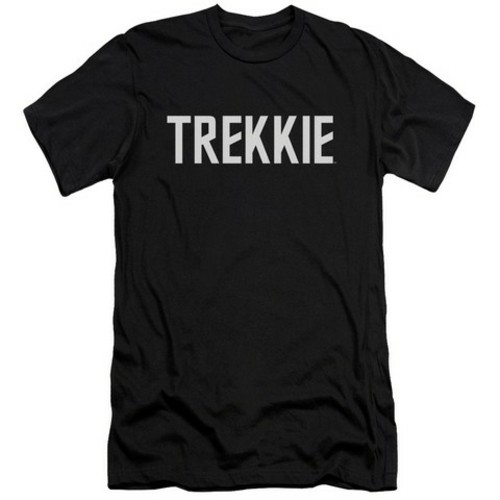 Trevco Star Trek-Trekkie - Short Sleeve Adult 30-1 Tee - Black- Medium