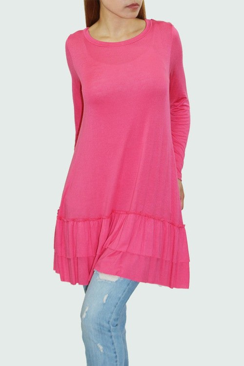 long-sleeve-pleated-bottom-tunic-coral